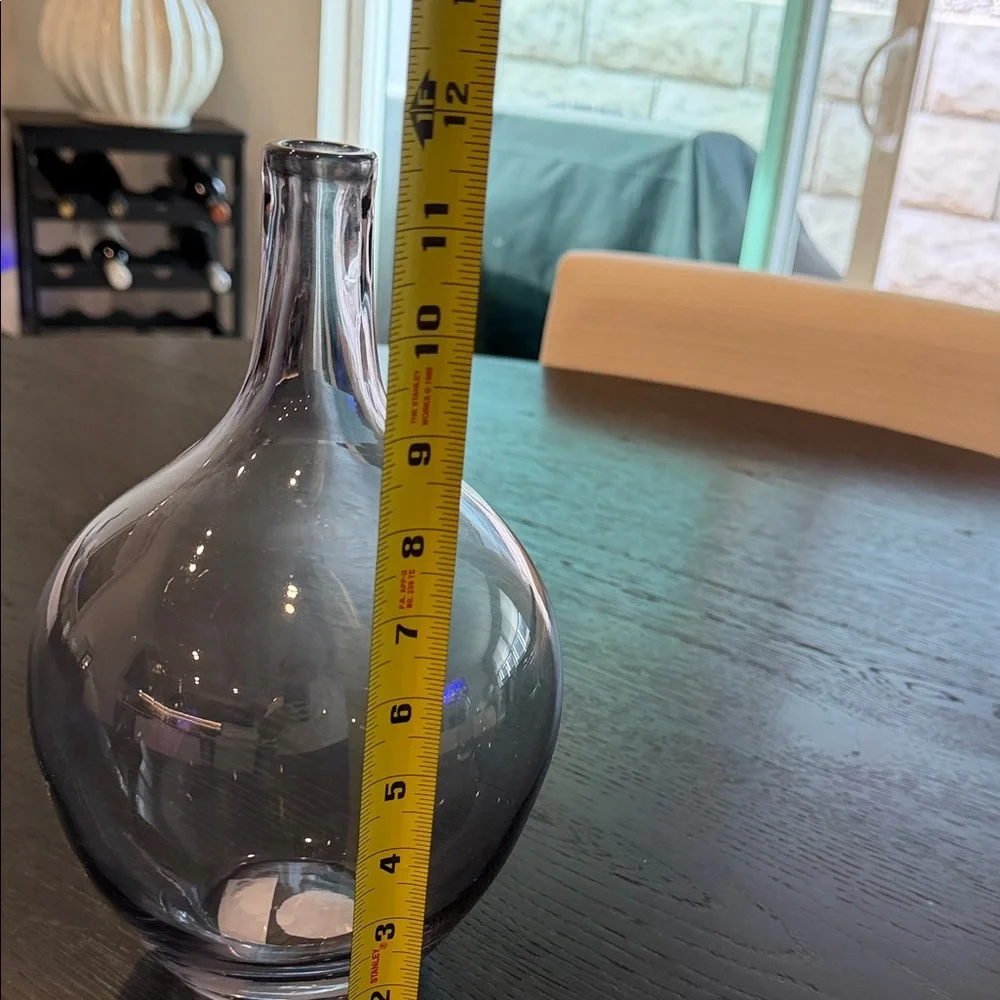 NWT Elegant Gray Glass Vase